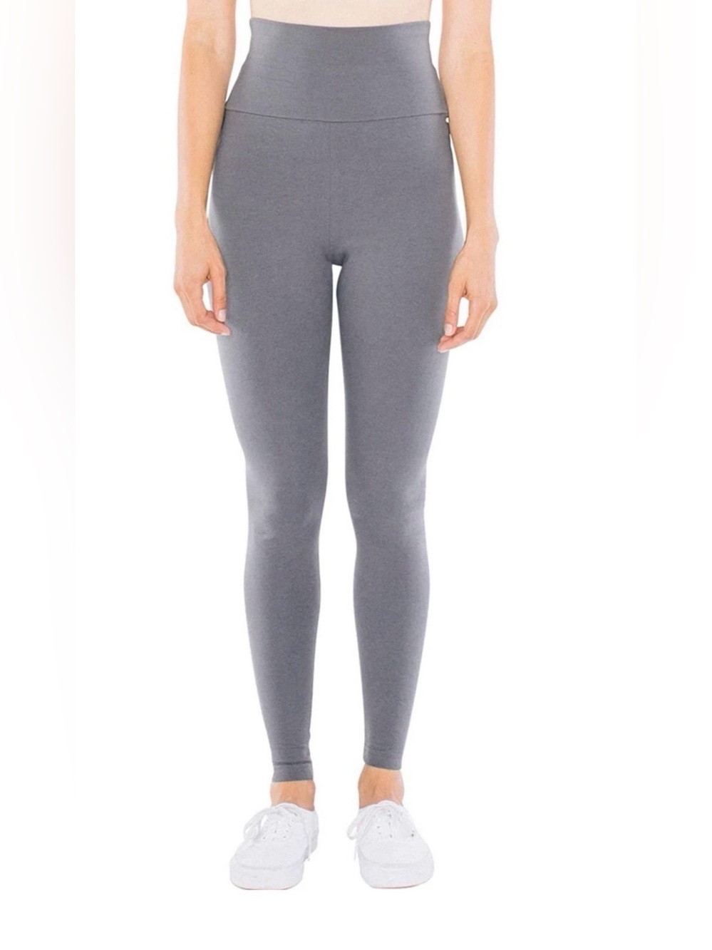 American Apparel Silver METALLIC HIGH WAIST SHAPING LEGGINGS